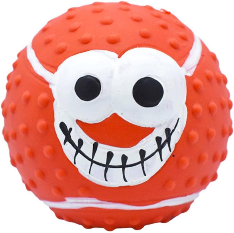 ラテックスペット用スクイーキーおもちゃ ラグビー犬用噛むおもちゃ 歯磨き用 レッド 2/24(Red 1)