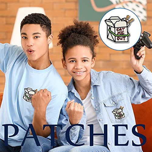 Obokata Embroidered Iron On Patches, Eat Me Out Morale Applique Patch, Chopsticks Funny Badge Sew On Emblem Diy Accessories For Vest Jackets, Clothes, Hats, Backbags & Jeans. #TOP6