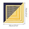 Elerevyo Women Contrast Color Polka Dots Printed Scarf, 27.6x27.6 Square Satin Symmetrical Neck Scarves Neckerchief Navy Blue Yellow 70x70cm/27.6x27.6(LxW) #2