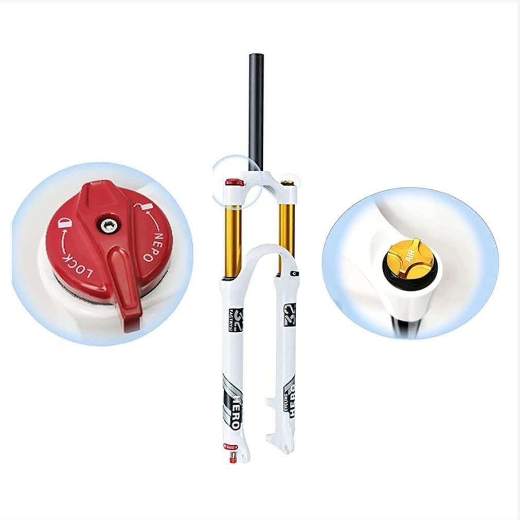 LANXUANR 26/27,5/29 inch mountainbike Vorken.Rebound-instelling,luchtvering, 1-1/8 *220mm Rechte/taps toelopende buis,9 * 100mm snelspanner,schijfrem (Goud/Recht - Handmatig, 27.5 LANXUANR 26/27,5/29 inch mountainbike Vorken.Rebound-instelling,luchtvering, 1-1/8 *220mm Rechte/taps toelopende buis,9 * 100mm snelspanner,schijfrem (Goud/Recht - Handmatig, 27.5