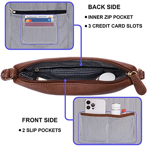Image of Solene Small Multi Zipper Pocket Crossbody Bag with Adjustable Strap, Lightweight Travel Purse, Daily Small Messenger Pouch