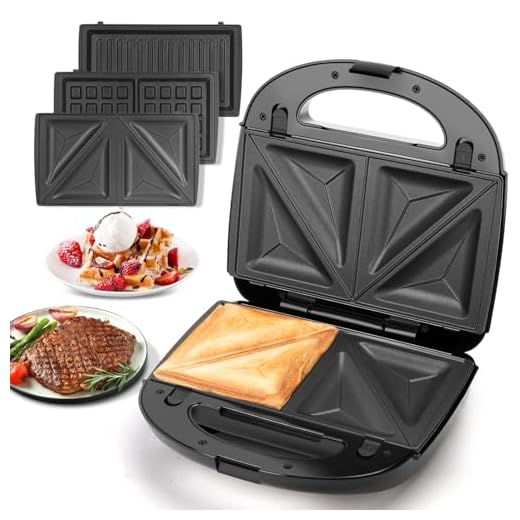 3-in-1 Grilled Cheese Sandwich Maker Waffle Iron with Removable Plates - Aigostar