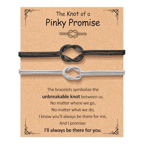 Pulseras a juego para pareja Trinckle rosa nudo amor miniatura 1