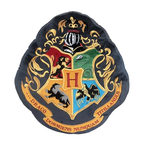 Homadict - Coussin Harry Potter - Bouclier 4 Maisons - Accessoire Décoratif - Doux et Moelleux - 40 X 35 cm - Licence officielle