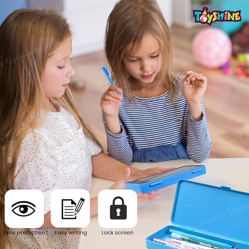 Image of Toyshine 2 in 1 Digital LCD Writing Pad Children Doodle Board with Pencil Box for Kids 3-10 Years Old Boys /Girls Gifts Education Learning Toy, Blue