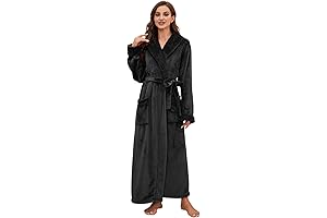 Women's Plush Soft Warm Fleece Bathrobe