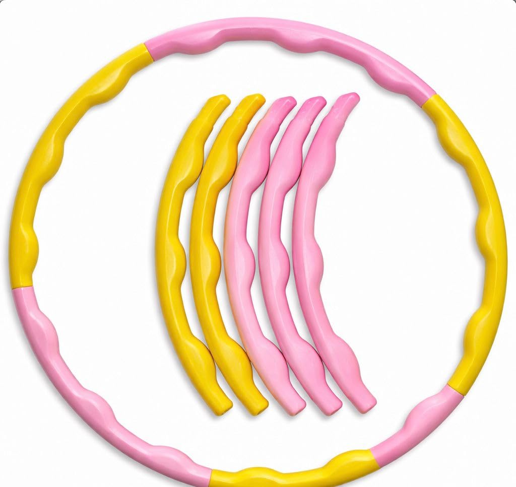 Hula Hoops for Fitness, Pink and Yellow, Detachable Segments, Fun Exercise Ring-image-21