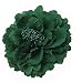 Floral Fall Peony Flower Hair Clip Flamenco Dancer Pin up Flower Brooch HC-01 (Dark Green)