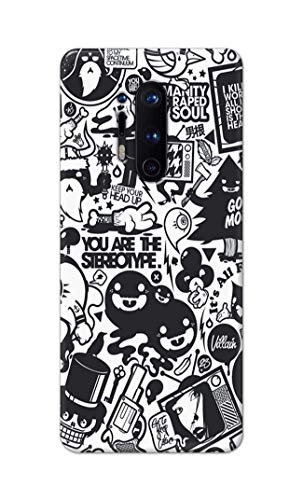 Image of Printed Hard Back Cover Case for OnePlus 8 Pro Back Cover (Mixed Cartoon) -1302