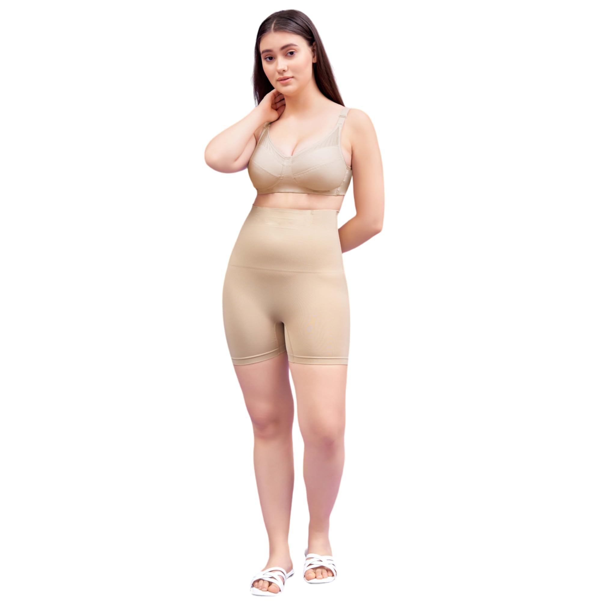 High Waist with Anti Rolling Strips Shapewear for Women,Tummy Shaper Comforatable Light-Weight Short Shapewear-image-17