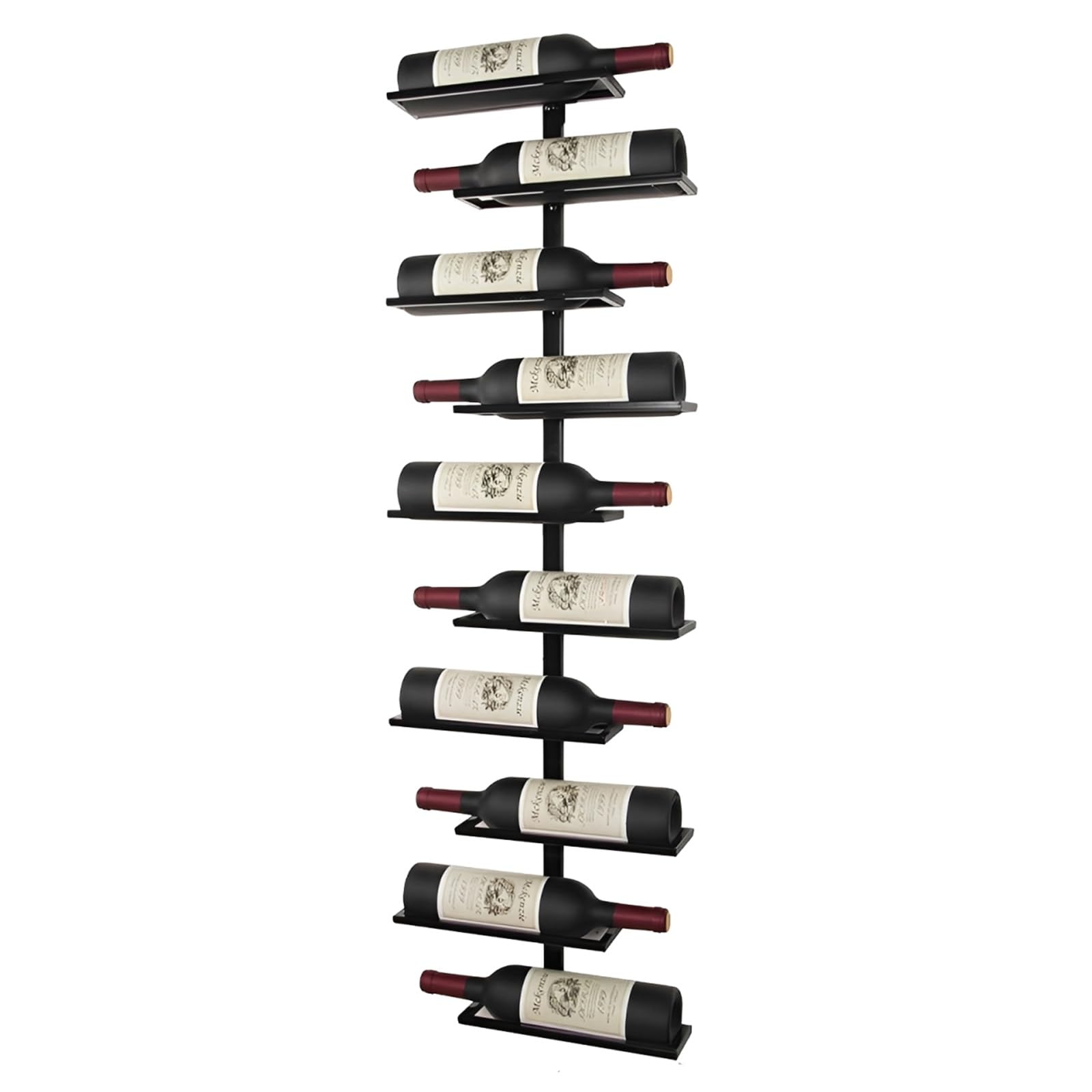 Étagère murale vin industrielle range-bouteilles vertical pour déco bistrot bar et maison