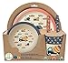 Produktbild POS 30747 - Frühstücksset 5 teilig aus Bambus mit fröhlich buntem Retro Cars Motiv, Teller, Schale, Becher, Gabel und Löffel, ideal für kleine Kinder, bpa- und phthalatfrei, spülmaschinengeeignet