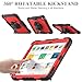 SEYMAC stock Case for iPad (A16) 11th/10th Generation 11''/10.9'' 2025/2022, Full-Body Drop Protection Case with Screen Protector &360° Rotate Hand Strap/Stand, Red+SiliconeBlack