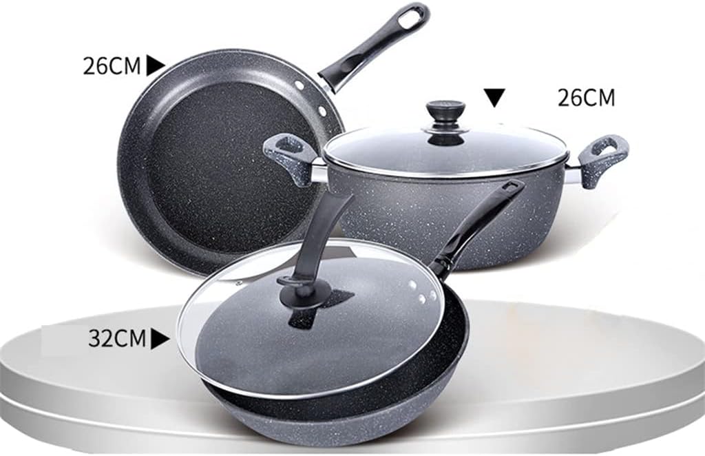 Cookware Set Frying Pan Soup Pot Stew Pot Wok Non-stick Pan Saucepan Cooking Pot Set Kitchen Casserole Hotpot Steamer Boilers