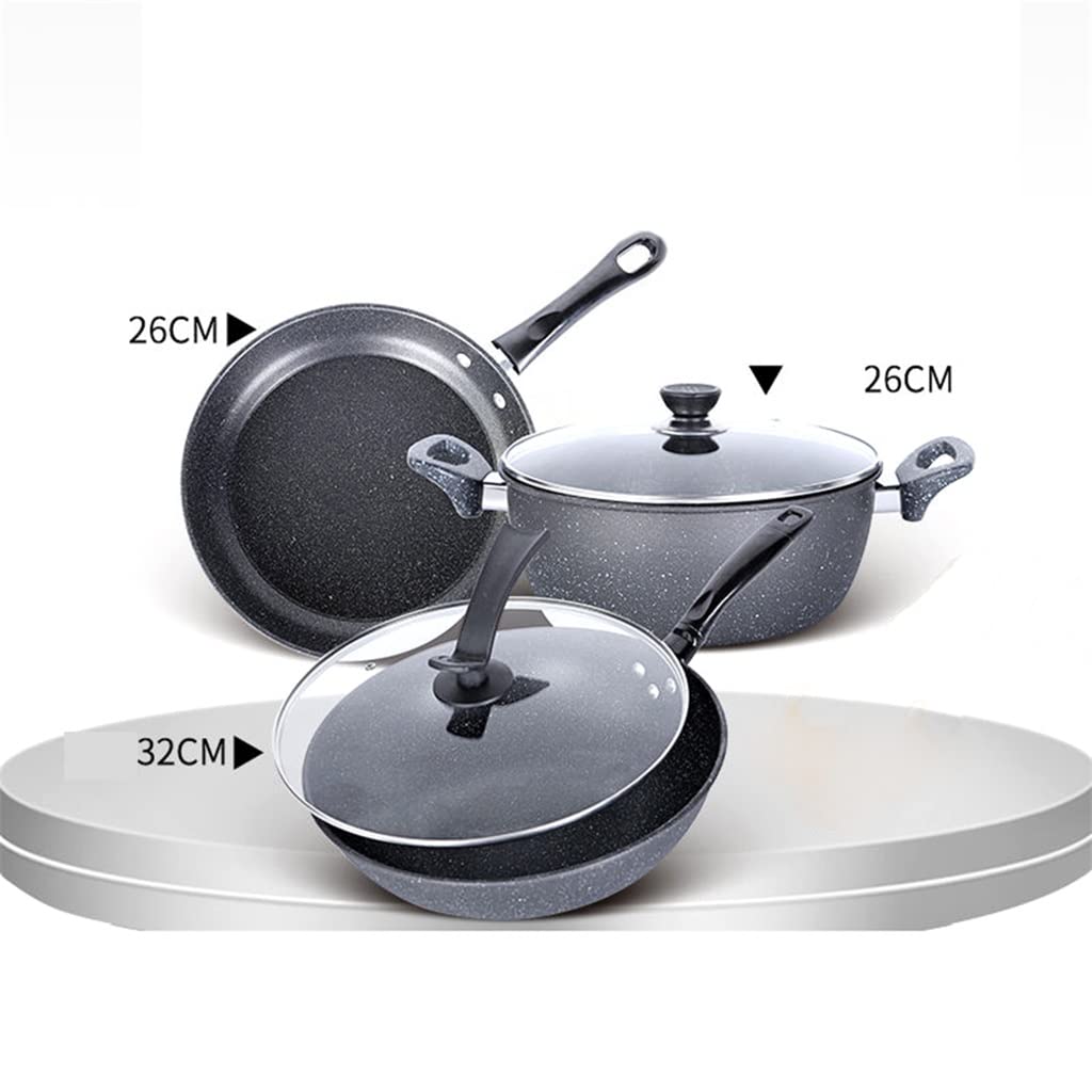Kochtopf, Kochgeschirr-Set Bratpfanne Suppentopf Schmortopf Wok Antihaft-Pfanne Stielkasserolle Kochtopf-Set Küche Auflauf Hotpot Dampfgarer Kessel
