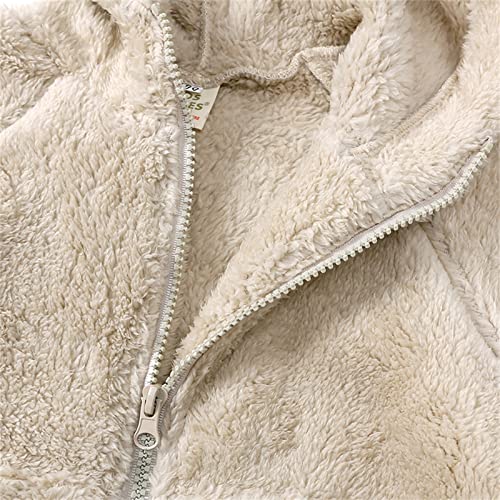 Toddler Girls Full Zip Up Hooded Jacket Coat Winter Bear Ear Long Sleeve Thick Coats 1 to 7 Years for Boys Girls3