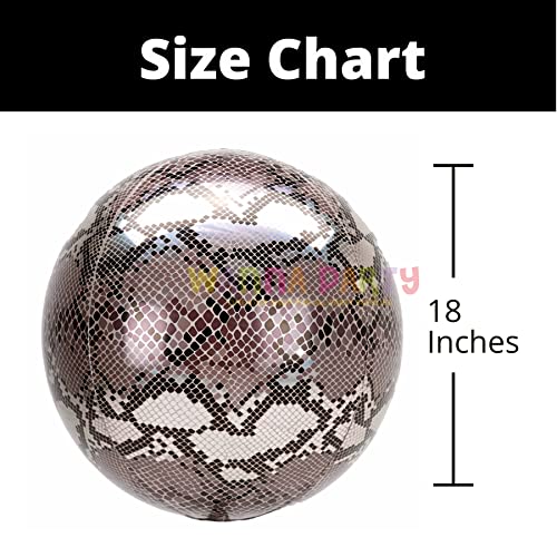 Image of Wanna Party Snake Print Orbz Balloon, Animal Print Foil Balloons for Kids Birthday, Jungle Animal Party Theme Balloons, 16 Inches