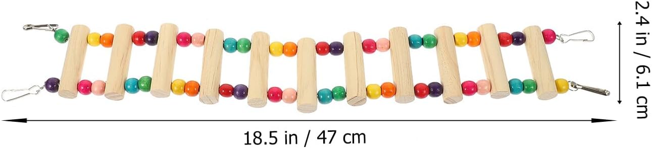 Natural Wooden Bird Ladder and Swing Climbing 6x39cm for Parrots and Parakeets Cage Accessories Pet Chew