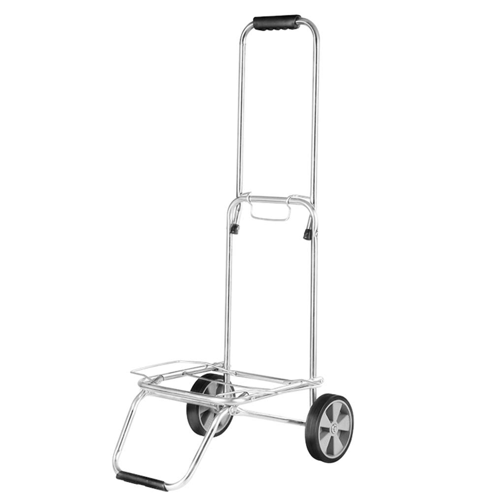 Carro Plegable/Carro de Transporte, Tubería de Acero Inoxidable, Capacidad de Carga Fuerte, Utilizado para el manejo de la Tienda de Compras Desde el hogar (Plata)