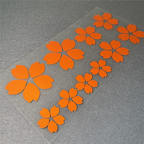 Image of Creative Fashion Flower Cherry Blossoms Petal Leaves Motor Bike Stickers Auto Body Car Styling PVC Decals (Orange)