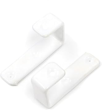 Geesatis 2 PCS White Bed Ladder Hooks Utility Hooks Bunk Bed Ladder Hook Brackets for Bed Decoration Tool, with Mounting Screws, Inner Distance: 25mm/0.98
