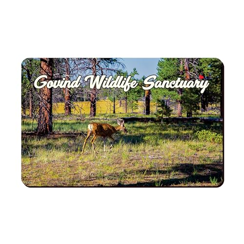 Image of Elegant Fridge Magnet with Themes |Rectangular Size Refrigerator Magnet with Magnetic Rubber Back | Pack of 1, 8.6cm X 5.4cm (Govind Wildlife Sanctuary)