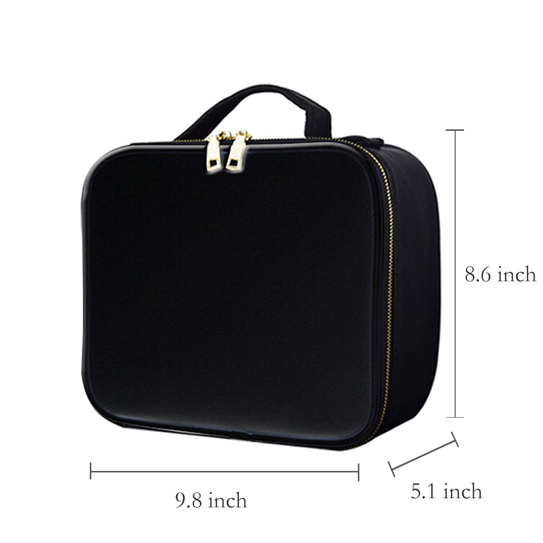 Travel Makeup Bag Cosmetics Train Case - Small Compact, Organized, and Large Capacity Storage portable and Travel Makeup Bag Mini Makeup Train Case (White-bulk)