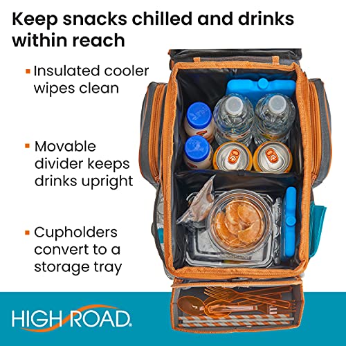 High Road Carhop Car Seat Organizer For Kids And Adults With Cup Holder Tray, Side Pockets And Cooler Compartment (Medium, Gray) #TOP2