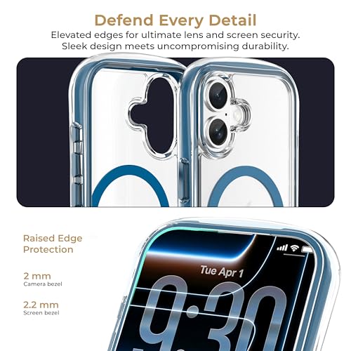 Image of Airbag Phone Cover Compatible with iPhone 17 | 5 Layer Protective Structure | Anti-Scratch & Anti Aging Back Cover | Heat Protection During Charging | Compatible MagSafe | Blue