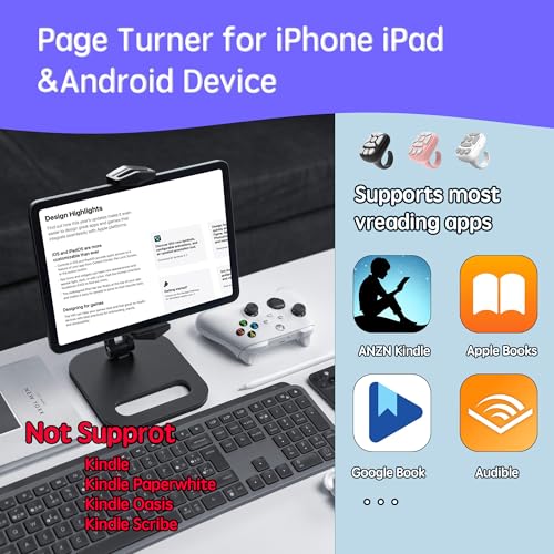 Novzix TikTok Scrolling Ring Microphone Remote Control,fingertip wireless bluetooth remote control;f