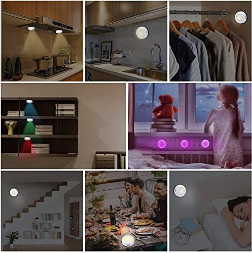 Joysusie Led Puck Light, Wireless Counter Light, 16 Color Changeable Under Cabinet Lights, Closet Light, Stick On Night Light, With 2 Remote Controls & Timing Function (6 Pack) #TOP6