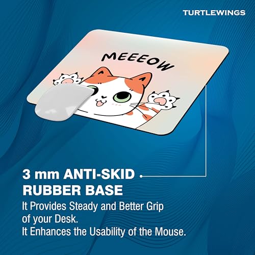 Image of TURTLEWINGS | Mousepad | Inspirational Quote Mousepad - 22x18 cm, 3mm Thick | Abstract Design Non-Slip Rubber Base | Office, Study & Gaming Use | Premium Smooth Surface 222 (10)