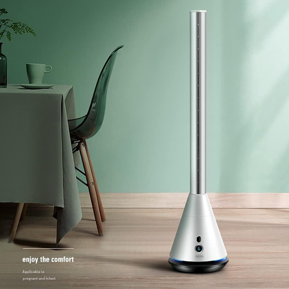 Ventilatore a Torre Silenzioso con 11 impostazioni di velocità, Ventilatore da Pavimento Senza Lama, Movimento oscillante Integrato, Ventilatore da Terra con Timer da 8 Ore per Interni