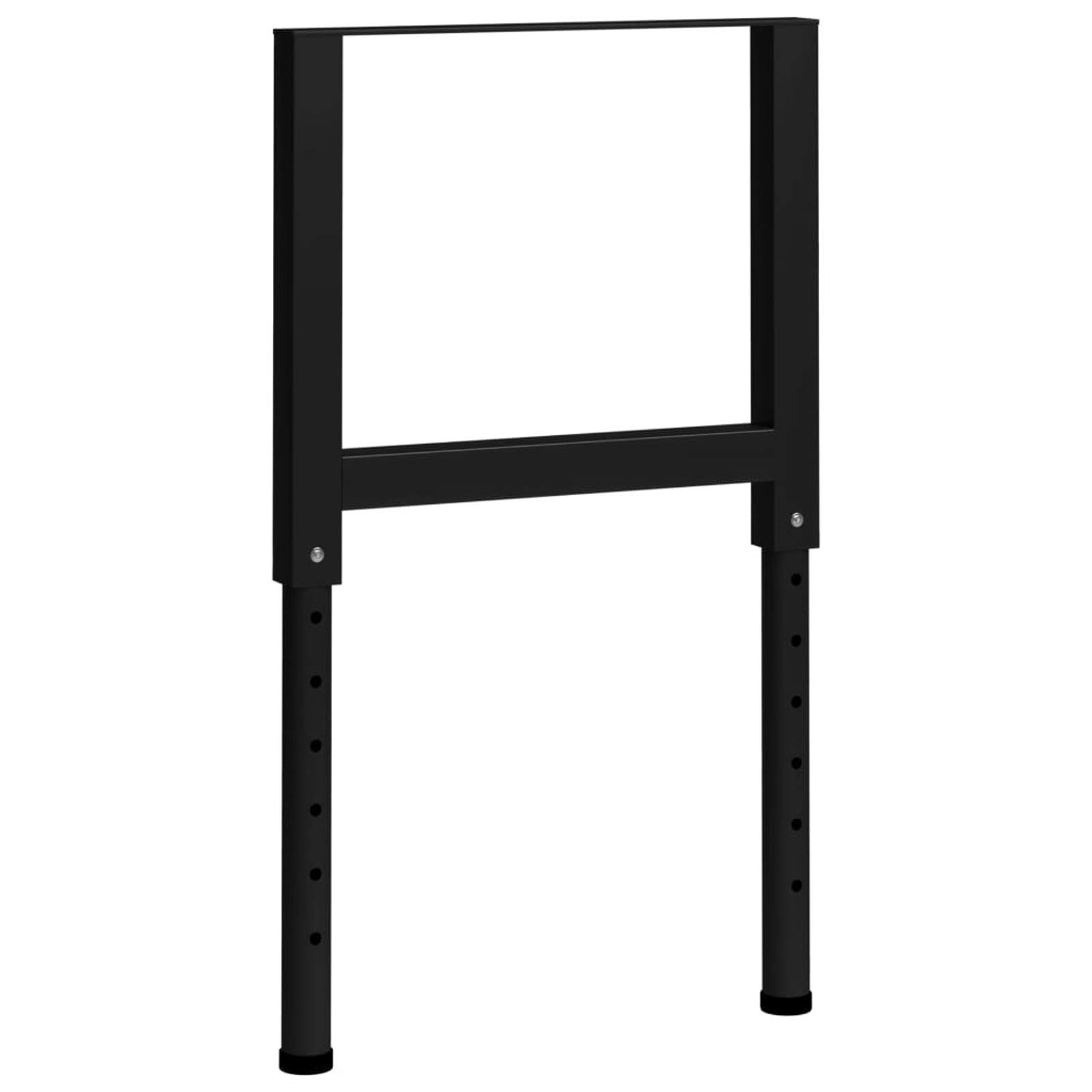 Tidyard 2 x Estructura de metal para banco de trabajo, altura regulable, pie de banco de trabajo, mesa de trabajo, banco de trabajo, estructura de taller, patas de mesa de metal, 55 x (69-95,5) cm