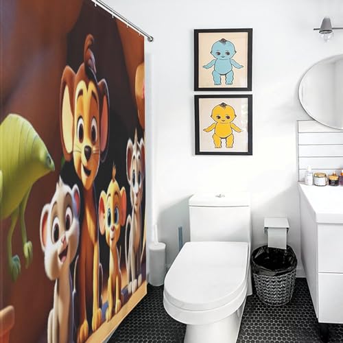 Rideau de douche lion imperméable en polyester de qualité supérieure - 3