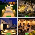 LOTMOS [72 LED/3 Piezas/3000K Luces Solares Exterior Jardin Impermeable IP67 Focos Solares Lampara Luz Solar para Patio,Caminos,Terraza,Suelo,Calzada,Piscina,Césped,Carril