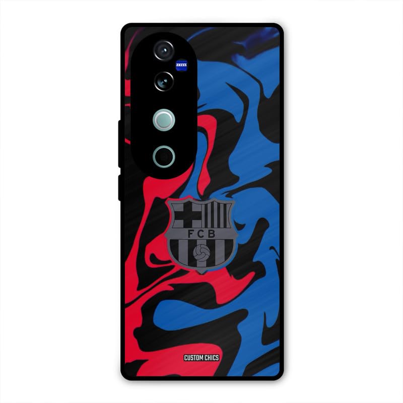 Image of PrintShield FC Barcelona Comic Back Cover for Vivo V40, Shockproof Printed Phone Case with Soft TPU Sides & Anti-Slip Grip