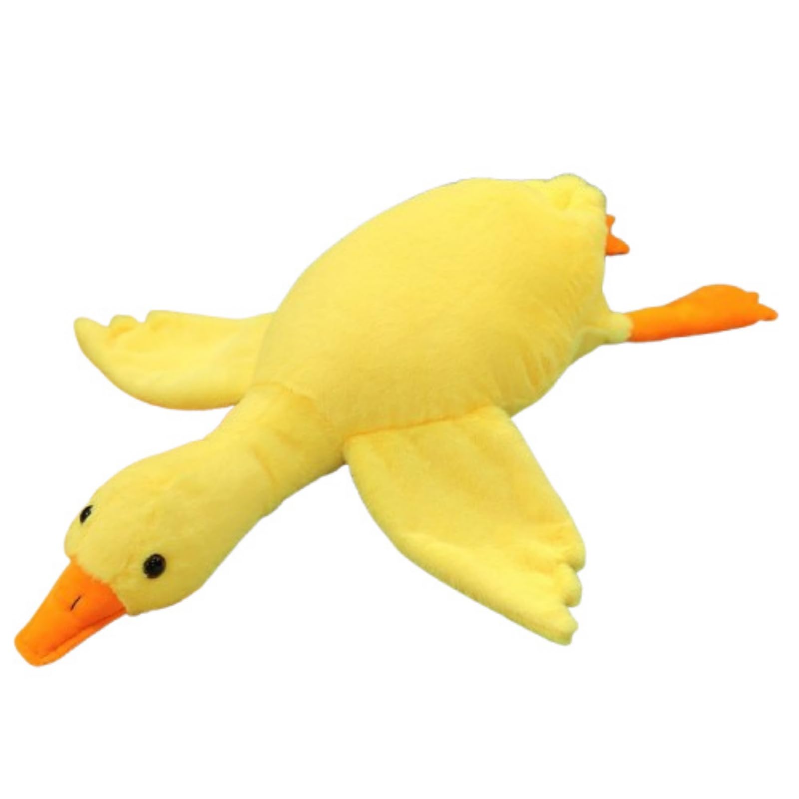 JORCEDI Large Goose Plush Pillow, Soft Stuffed Animal Cuddly Toy, Cute Fluffy Goose Pillows for Kids Adults, Multicolor Plush Throw Pillow for Bedroom Sofa Decor (Yellow,90cm)