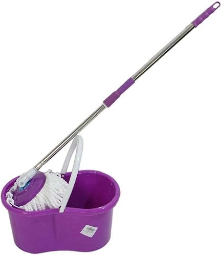 Datianxia Cubo giratorio de 360 para trapeador de suelo fácil de girar + 2 cabezales giratorios de microfibra