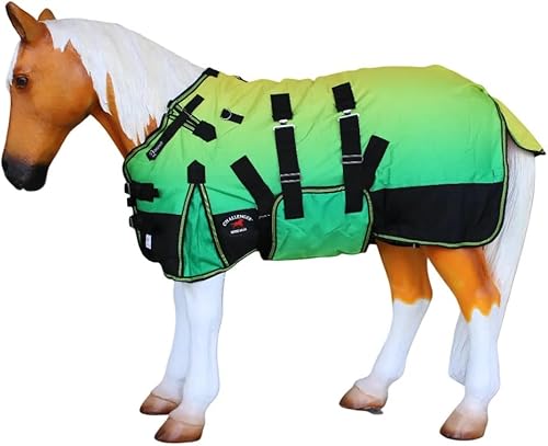 Miniatura 13 de 40" 1200D Manta de invierno para potro, poni, caballo, y asno en miniatura 51983B Sun Flower,Serape/Marrón,Marrón floral,Copo de nieve,Rosado hot y