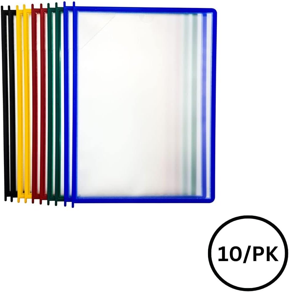 DJOIS® by Tarifold Easy-Load Display Pockets for Wall or Desktop Display Systems, Two-Sided Opening with Corner Closure, Assorted,10 Pockets (EZP16020)