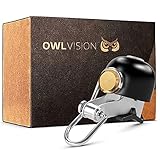 OWL VISION - Hochwertige Fahrradklingel Stylus [universal passend] Fahrrad Klingel Retro sehr klarer Klang - Premium Fahrradglocke Mountainbike Rennrad - MTB & Fahrrad Zubehör Glocke Ring