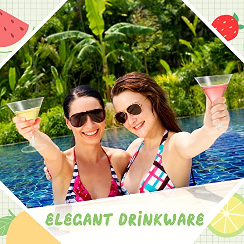 100 Pieces Clear Plastic Martini Glasses 8 Oz Disposable Cocktail Glasses Mini Martini Dessert Appetizer Cups Bulk Stackable Stemmed Martini Glass For Weddings Birthday Outdoor Parties #TOP6