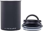 AirScape Planetary Design Stainless Steel Coffee Canister | Food Storage Container | US Patented Inner Plunger Lid REMOVES Excess Oxygen | Don't Buy airtight, Buy AIR-Less | (Medium, Matte Black)
