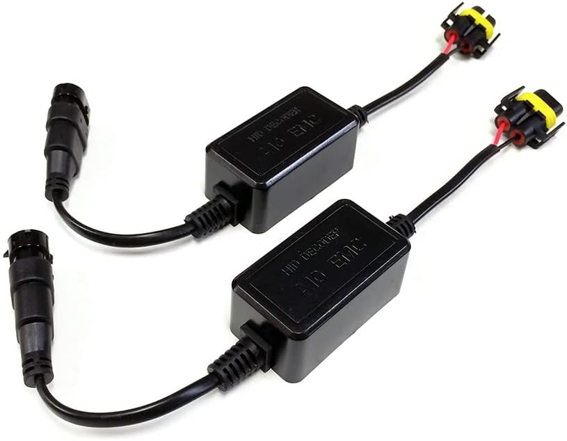 SOCAL-LED LIGHTING A10 H11 H8 EMC Headlight Kit CANBUS HID LED Decoder Anti-Flicker Error Canceller Relay Resistor Adapter, Pack of 2