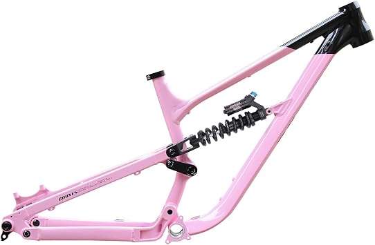 15/16.5/18in Full Suspension Bike Frame 27.5/29er Mountain Bike Disc Brake Frame DH/AM Aluminum Alloy Softail Frame 160mm Travel 12148mm Boost Thru-Axle With Rear Shock AbsorberPink,27.5*15in