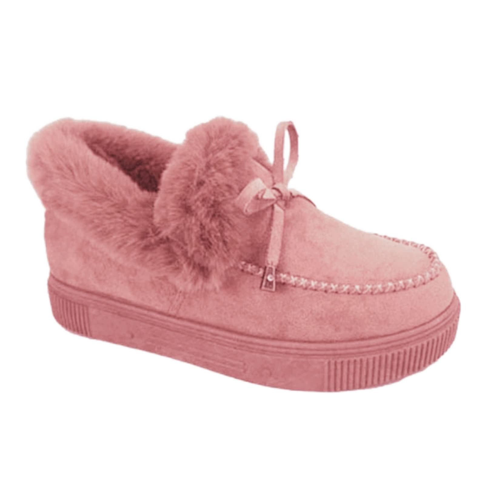 Snow Boots for Women Womens Round Head Thick Sole Orthopedic Arch-Support Wool Warm Cotton Shoes 2025 Slip On