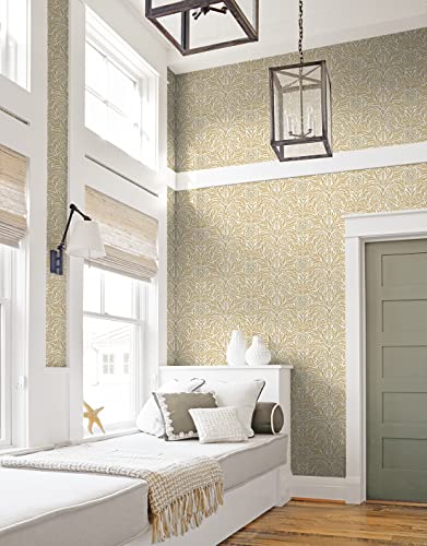 Image of Tommy Bahama - Peel and Stick Designer Wallpaper, Premium Batik Wallpaper for Bedroom, Powder Room, Kitchen, Self Adhesive, Vinyl, 30.75 Sq Ft Coverage (Bondi Batik Collection, Harvest)