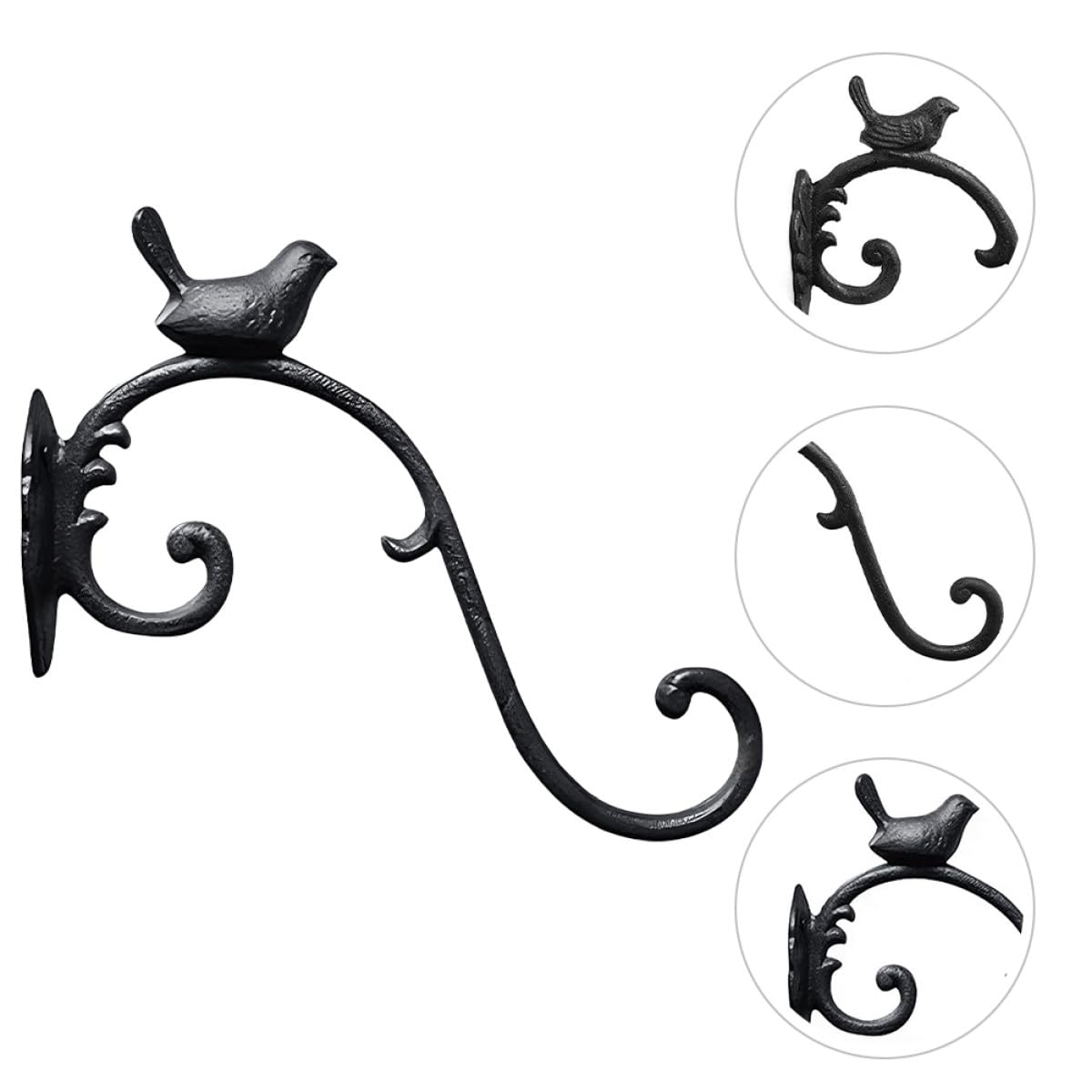 INOOMP Crochet Suspendre en Fonte pour Jardinière Murale Support Décoratif pour Paniers de Fleurs et Luminaire de Balcon ou Salon