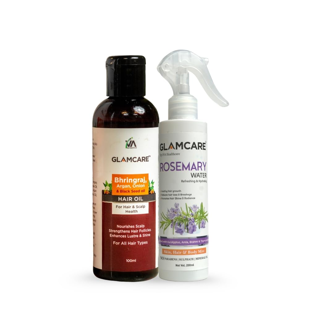 Nourishing Hair Care Combo Pack for Men & Women | 2 in 1 Haircare Set | Reduces Hairfall & Boosts Hair Growth | Bhringraj Hair Oil (100ml) + Rosemary Water Spray (200ml)-image-2